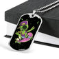 Skater Alien Necklace UFO Alien Fan Gift Stainless Steel or 18k Gold Dog Tag 24" Chain-Express Your Love Gifts