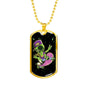 Skater Alien Necklace UFO Alien Fan Gift Stainless Steel or 18k Gold Dog Tag 24" Chain-Express Your Love Gifts
