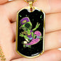 Skater Alien Necklace UFO Alien Fan Gift Stainless Steel or 18k Gold Dog Tag 24" Chain-Express Your Love Gifts