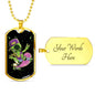 Skater Alien Necklace UFO Alien Fan Gift Stainless Steel or 18k Gold Dog Tag 24" Chain-Express Your Love Gifts