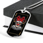 Skull Joker Dog Tag Stainless Steel or 18k Gold 24" Chain-Express Your Love Gifts