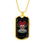Skull Joker Dog Tag Stainless Steel or 18k Gold 24" Chain-Express Your Love Gifts