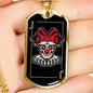 Skull Joker Dog Tag Stainless Steel or 18k Gold 24" Chain-Express Your Love Gifts