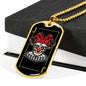 Skull Joker Dog Tag Stainless Steel or 18k Gold 24" Chain-Express Your Love Gifts