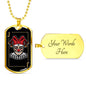 Skull Joker Dog Tag Stainless Steel or 18k Gold 24" Chain-Express Your Love Gifts