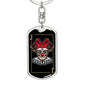 Skull Joker Keychain Dog Tag Stainless Steel or 18k Gold Keyring-Express Your Love Gifts