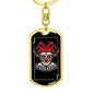 Skull Joker Keychain Dog Tag Stainless Steel or 18k Gold Keyring-Express Your Love Gifts
