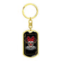 Skull Joker Keychain Dog Tag Stainless Steel or 18k Gold Keyring-Express Your Love Gifts