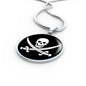 Skull Pirate Circle Necklace Stainless Steel or 18k Gold 18-22"-Express Your Love Gifts