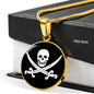 Skull Pirate Circle Necklace Stainless Steel or 18k Gold 18-22"-Express Your Love Gifts