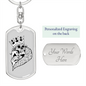 Skull Poker Gambler Keychain Stainless Steel or 18k Gold Dog Tag Keyring-Express Your Love Gifts