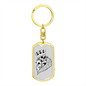 Skull Poker Gambler Keychain Stainless Steel or 18k Gold Dog Tag Keyring-Express Your Love Gifts