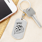 Skull Poker Gambler Keychain Stainless Steel or 18k Gold Dog Tag Keyring-Express Your Love Gifts