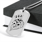 Skull Poker Gambler Necklace Stainless Steel or 18k Gold Dog Tag 24-Express Your Love Gifts