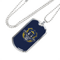 Skull Police Necklace Stainless Steel or 18k Gold Dog Tag 24"-Express Your Love Gifts