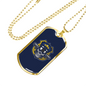 Skull Police Necklace Stainless Steel or 18k Gold Dog Tag 24"-Express Your Love Gifts