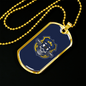 Skull Police Necklace Stainless Steel or 18k Gold Dog Tag 24"-Express Your Love Gifts