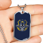 Skull Police Necklace Stainless Steel or 18k Gold Dog Tag 24"-Express Your Love Gifts