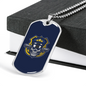 Skull Police Necklace Stainless Steel or 18k Gold Dog Tag 24"-Express Your Love Gifts