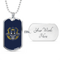 Skull Police Necklace Stainless Steel or 18k Gold Dog Tag 24"-Express Your Love Gifts