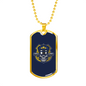 Skull Police Necklace Stainless Steel or 18k Gold Dog Tag 24"-Express Your Love Gifts
