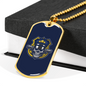 Skull Police Necklace Stainless Steel or 18k Gold Dog Tag 24"-Express Your Love Gifts