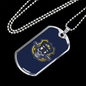 Skull Police Necklace Stainless Steel or 18k Gold Dog Tag 24"-Express Your Love Gifts
