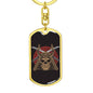 Skull Samurai Keychain Dog Tag Stainless Steel or 18k Gold-Express Your Love Gifts