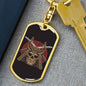 Skull Samurai Keychain Dog Tag Stainless Steel or 18k Gold-Express Your Love Gifts