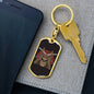 Skull Samurai Keychain Dog Tag Stainless Steel or 18k Gold-Express Your Love Gifts