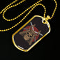 Skull Samurai Necklace Stainless Steel or 18k Gold Dog Tag 24" Chain-Express Your Love Gifts