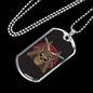 Skull Samurai Necklace Stainless Steel or 18k Gold Dog Tag 24" Chain-Express Your Love Gifts