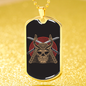 Skull Samurai Necklace Stainless Steel or 18k Gold Dog Tag 24" Chain-Express Your Love Gifts