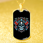 Skull With Samurai Helmet Necklace Stainless Steel or 18k Gold Dog Tag 24" Chain-Express Your Love Gifts