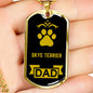 Skye Terrier Dad Dog Necklace Stainless Steel or 18k Gold Dog Tag W 24" Dog Owner Lover-Express Your Love Gifts
