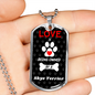 Skye Terrier Love Is Stainless Steel or 18k Gold Dog Tag 24" Chain-Express Your Love Gifts