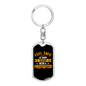 Sleep With A Firefighter Keychain Stainless Steel or 18k Gold Dog Tag Keyring-Express Your Love Gifts
