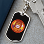 Slot Machine Gambler Keychain Stainless Steel or 18k Gold Dog Tag Keyring-Express Your Love Gifts