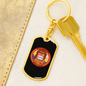 Slot Machine Gambler Keychain Stainless Steel or 18k Gold Dog Tag Keyring-Express Your Love Gifts