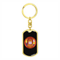 Slot Machine Gambler Keychain Stainless Steel or 18k Gold Dog Tag Keyring-Express Your Love Gifts