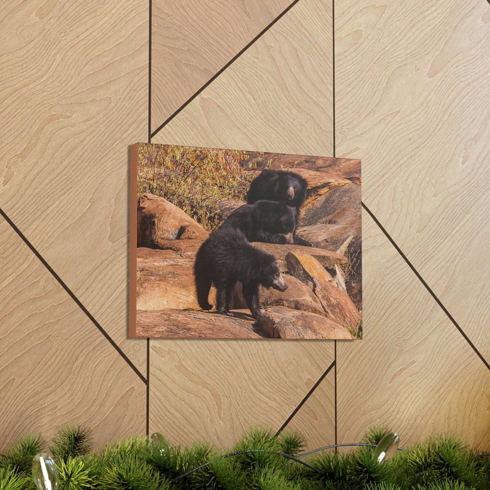 Scripture Walls Sloth Bear Group Sloth Bear Troop Print Animal Wall Art Wildlife Canvas Prints Wall Art Ready to Hang Unframed-Express Your Love Gifts