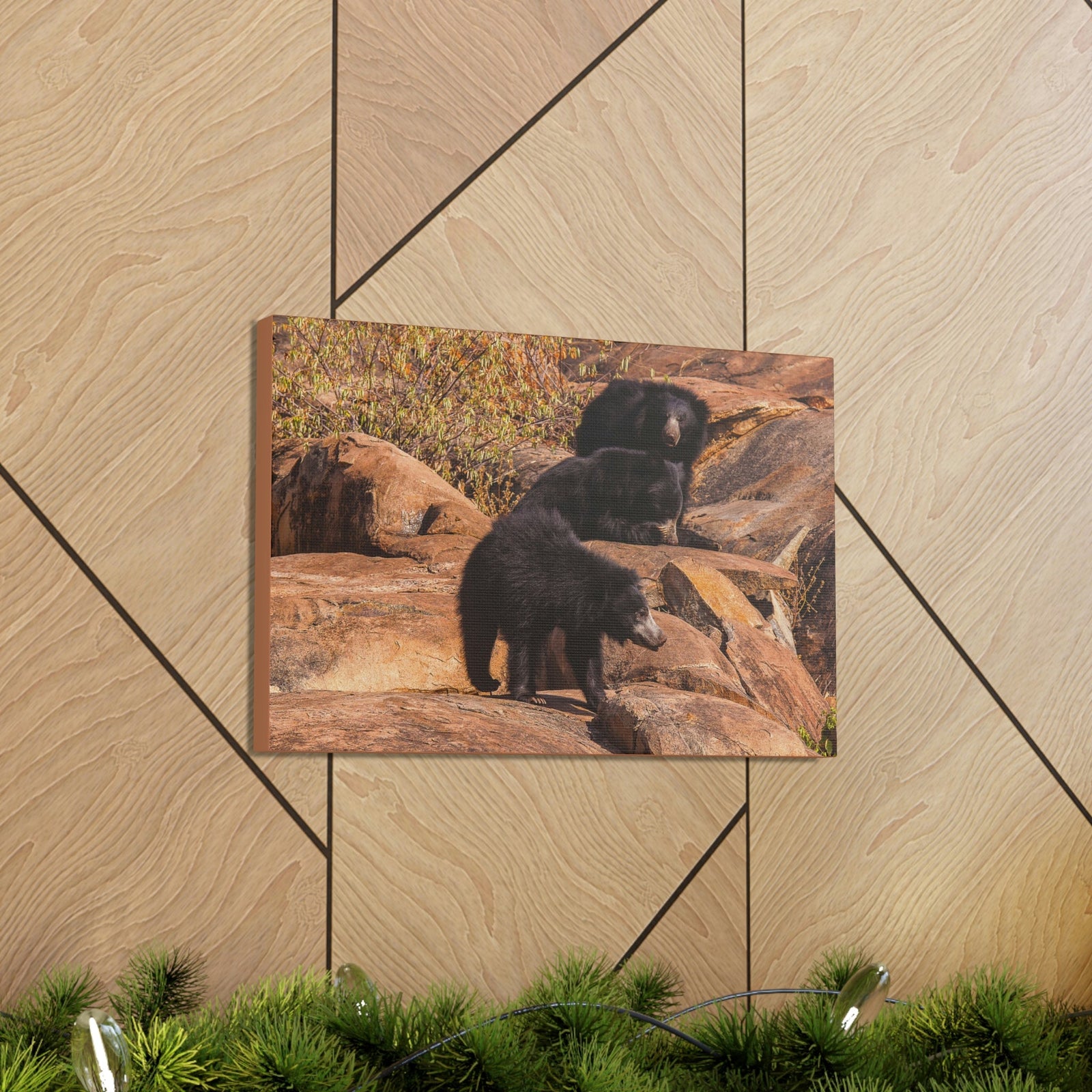 Scripture Walls Sloth Bear Group Sloth Bear Troop Print Animal Wall Art Wildlife Canvas Prints Wall Art Ready to Hang Unframed-Express Your Love Gifts