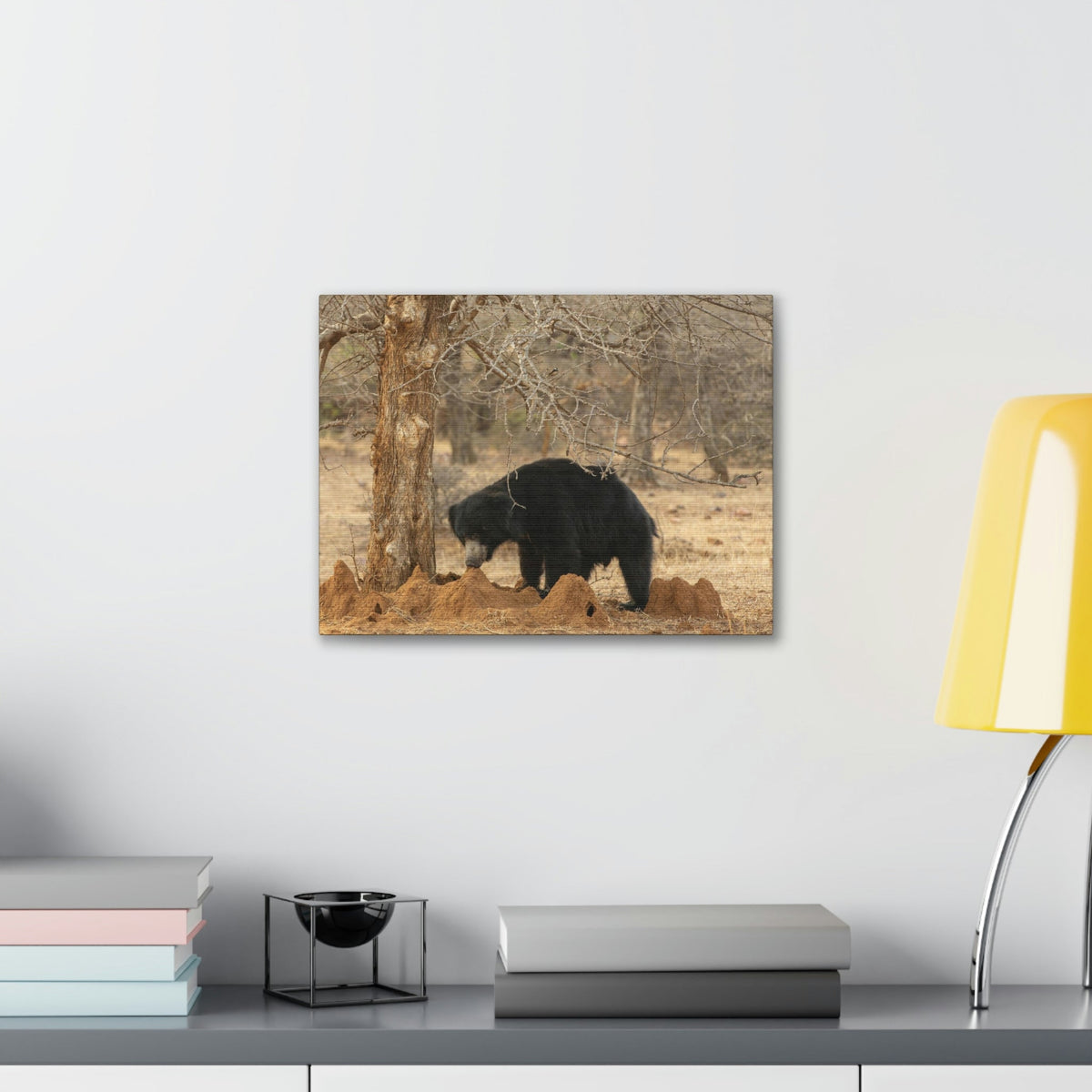 Scripture Walls Sloth Bear Hunting Sloth Bear on Hunt Print Animal Wall Art Wildlife Canvas Prints Wall Art Ready to Hang Unframed-Express Your Love Gifts