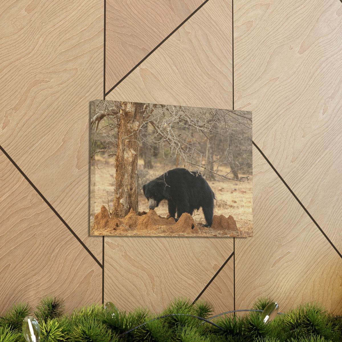 Scripture Walls Sloth Bear Hunting Sloth Bear on Hunt Print Animal Wall Art Wildlife Canvas Prints Wall Art Ready to Hang Unframed-Express Your Love Gifts