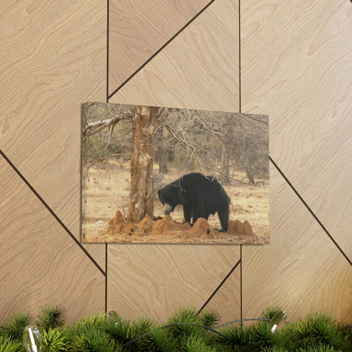Scripture Walls Sloth Bear Hunting Sloth Bear on Hunt Print Animal Wall Art Wildlife Canvas Prints Wall Art Ready to Hang Unframed-Express Your Love Gifts
