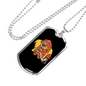 Sloth Firefighter Holding Hose Necklace Stainless Steel or 18k Gold Dog Tag 24" Chain-Express Your Love Gifts