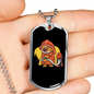 Sloth Firefighter Holding Hose Necklace Stainless Steel or 18k Gold Dog Tag 24" Chain-Express Your Love Gifts