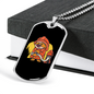 Sloth Firefighter Holding Hose Necklace Stainless Steel or 18k Gold Dog Tag 24" Chain-Express Your Love Gifts