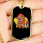 Sloth Firefighter Holding Hose Necklace Stainless Steel or 18k Gold Dog Tag 24" Chain-Express Your Love Gifts