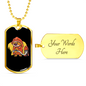 Sloth Firefighter Holding Hose Necklace Stainless Steel or 18k Gold Dog Tag 24" Chain-Express Your Love Gifts